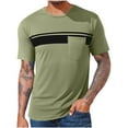 thumbnail image 1 of JSheng Men's Casual T-Shirts Trendy Basic Crew Neck Short Sleeve Loose Tee Shirts With Pocket Green XXXXL, 1 of 4