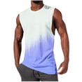 thumbnail image 1 of JSheng Men's Tank Tops Sleeveless Shirts for Men Fashionable Gradient Print Pullover Crewneck Fitness Loose Tank Top A-Purple L, 1 of 5
