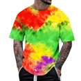 thumbnail image 1 of JSheng Men's Tie-dyed Printed T-shirt Summer Man Round Neck Short Sleeve Pullover Loose Oversize Tops Multicolor XXXL, 1 of 5