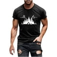 thumbnail image 1 of JSheng Mens Graphic Casual T-Shirts Fashionable Men's Casual Printed Short Sleeved Round Neck Top/Shirt Black XXXL, 1 of 4