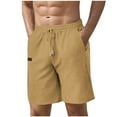 thumbnail image 1 of JSheng Mens Shorts with Pockets Elastic Waist Drawstring Casual Sports Half Length Shorts Khaki S, 1 of 4