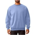 thumbnail image 1 of JSheng Sweatshirt for Men Men's Solid Color Sports Round Collar Long Sleeve Pullover Sweatshirts Tops Light Blue XXL, 1 of 4