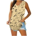 thumbnail image 1 of JSheng Tank Tops for Women 2025 Womens Fashion Print V-neck Casual Loose T-shirt Tank Tops Beige S, 1 of 5