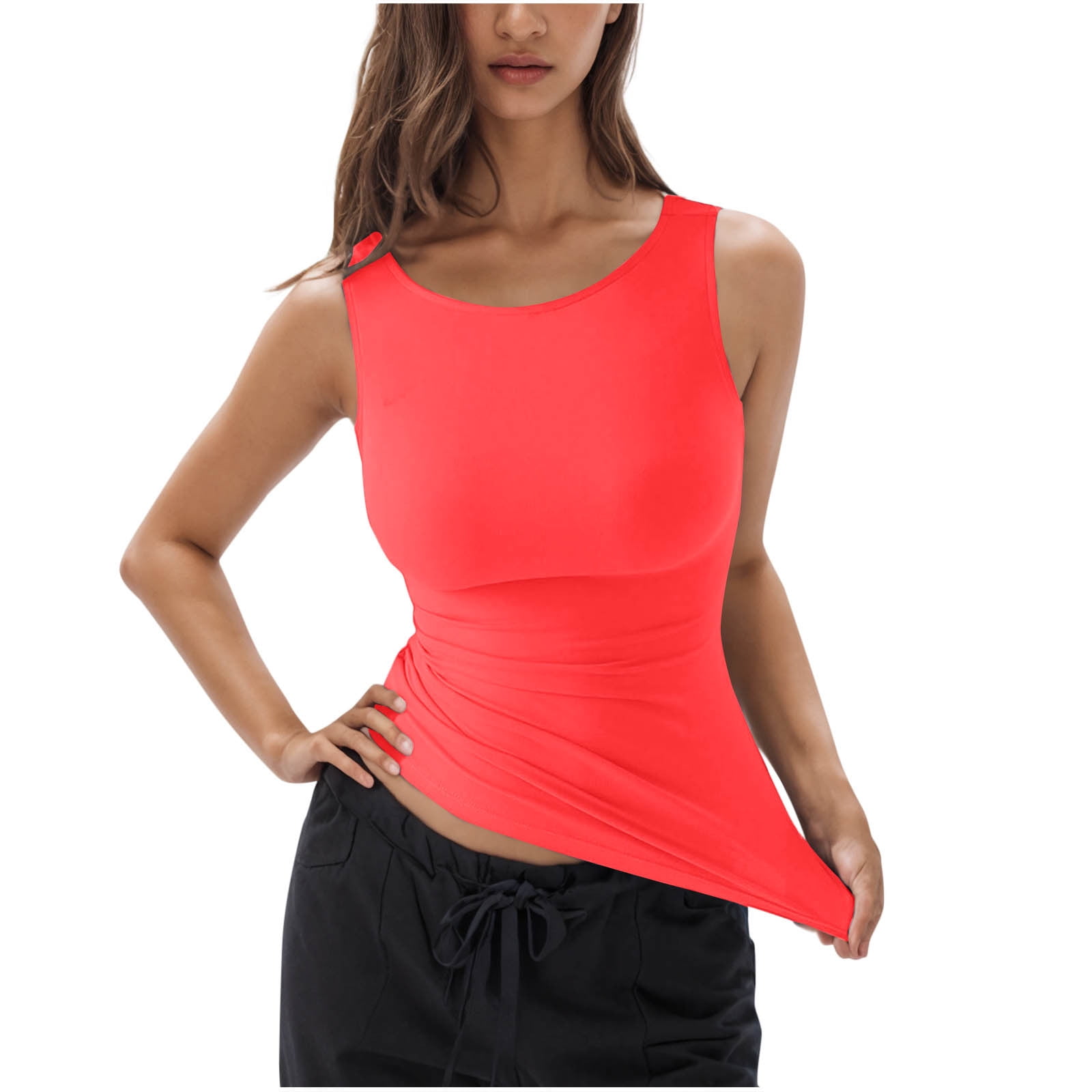 トップス juvyy JUUYY Women's Summer Fashion Casual Solid Color Sparkle