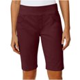 thumbnail image 1 of JSheng Women's Casual Shorts Stretchy Solid Stretch Twill Shorts High Waist Regular Hiking Shorts Summer With Pockets Wine L, 1 of 5
