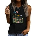 thumbnail image 1 of JSheng Women's Casual Sleeveless T-Shirt Summer Fashion Print Round Neck Loose Comfy Tank Tops, 1 of 5