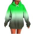 thumbnail image 1 of JSheng Women's Fashion Sweatshirts Casual Gradient Color Ladies Long Sleeve Hooded Loose Comfy Tops ZA-Green L, 1 of 5