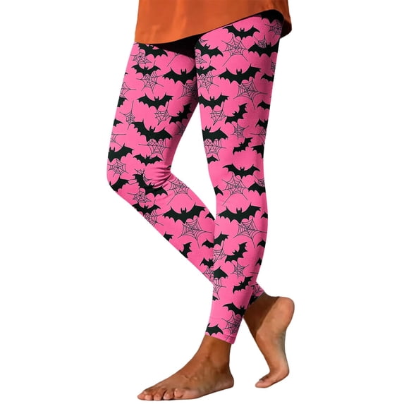 JSheng Women's Halloween Themed Leggings High Waist Stretch Casual Yoga Pants for Daily Wear 07-Multicolor XL