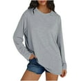 thumbnail image 1 of JSheng Womens Long Sleeve Shirts Fall Basic Crewneck Tee Casual Workout Fashion Loose Comfy Clothes, 1 of 5