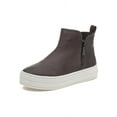 thumbnail image 1 of JSlides Women's CINDY Leather Upper Dual Zippers Sneaker, GREY LEATHER (GREY LEATHER, 6.5), 1 of 4