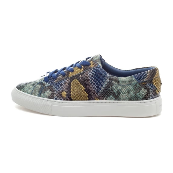 JSlides Women's LUCKI Lace-up Round toe Platform Sneaker, BLUE MULTI EMB (BLUE MULTI EMB, 6)