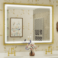 thumbnail image 1 of JSneijder 40" x 30" LED Bathroom Mirror | 3 Color Light (3000K/4000K/6500K) | Backlit + Frontlit | Dimmable | Anti-Fog | IP54 Waterproof, 1 of 7