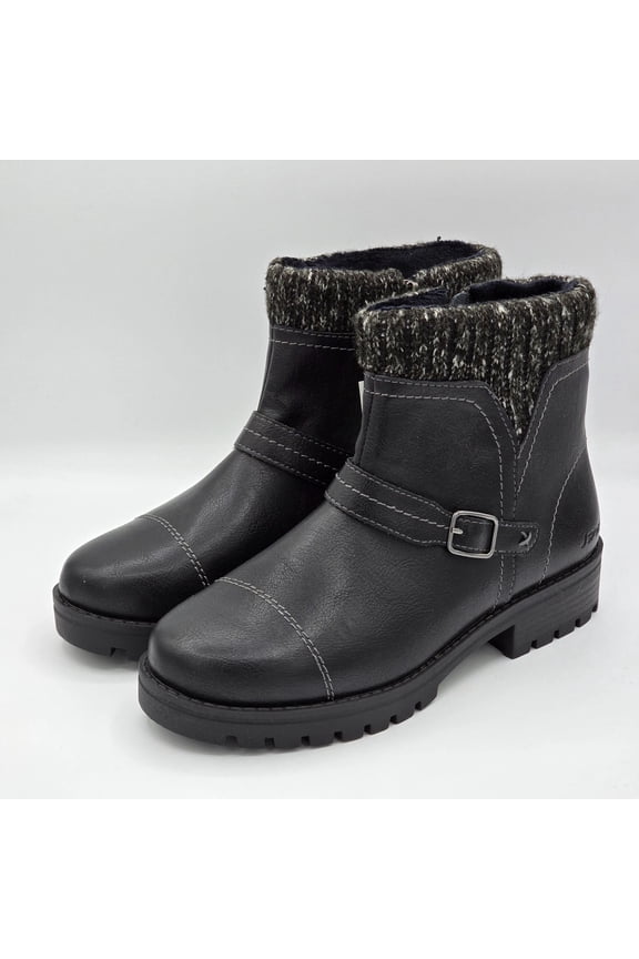 JSport Violet Boots Women's Black Zip Knit Cuff and Memory Foam Comfort Size 9