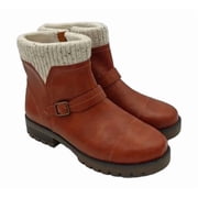 JSport Violet Boots Womens Brown Zip Knit Cuff and Memory Foam Comfort Size 6