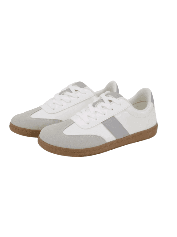 JSport Women's CECILY Casual Low-Top Sneakers Shoes White/Grey, Size US 8.5 NEW