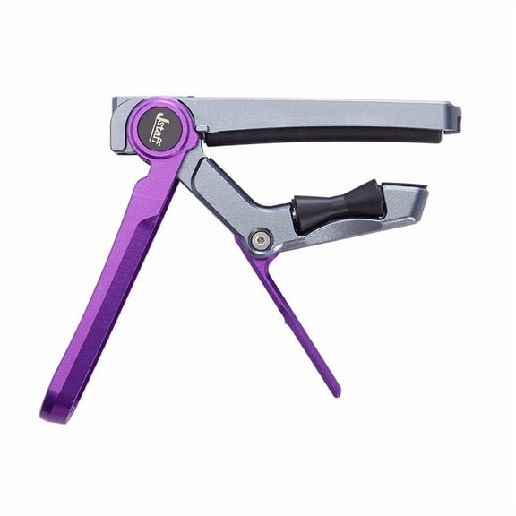 JStaff S1 Gliding Capo - Aluminum & Silicone Roller Capo for Acoustic Guitars Purple