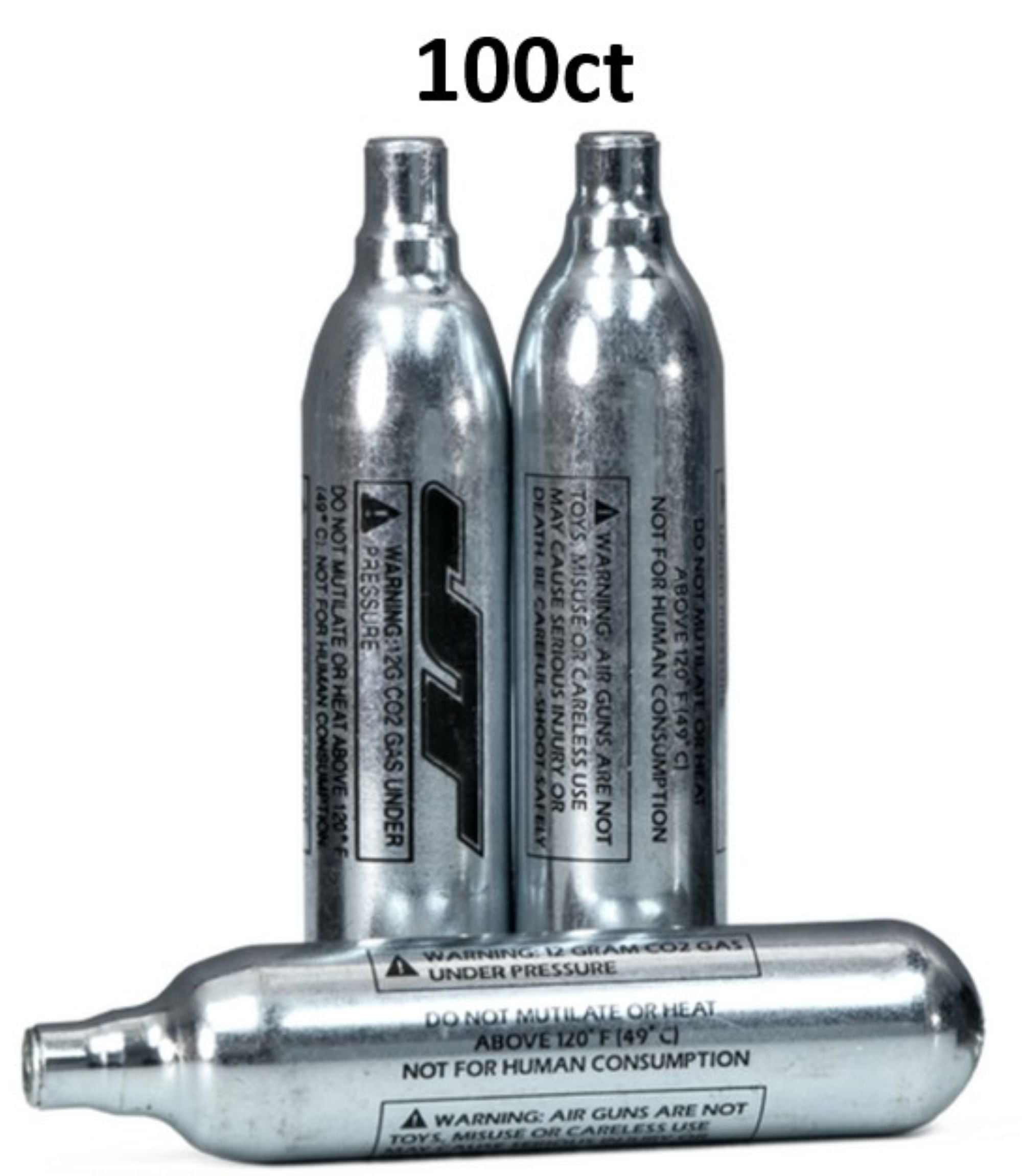 JT 12g Prefilled CO2 Cartridges for Paintball, Airguns and Airsoft, 100 Count
