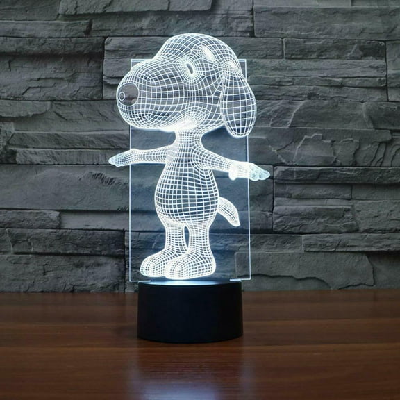 JT 3D Super Whoopy Dog Night Light Multi 7 Color Changing Illusion Lamp for Children Kids Girls Boys and a perfect Home Dcor Gift