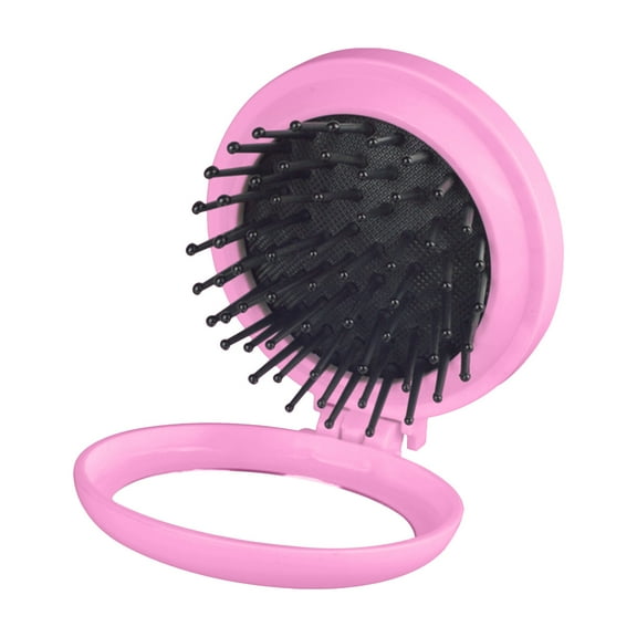 JT Beauty Store A Romantic Macaroon-color Folding Hair Brush With Mirror, Round Portable Folding Pocket Hair Brush Mini Hair Massage Comb Travel Size For Women And Girls,Beauty Tools Clearance,D