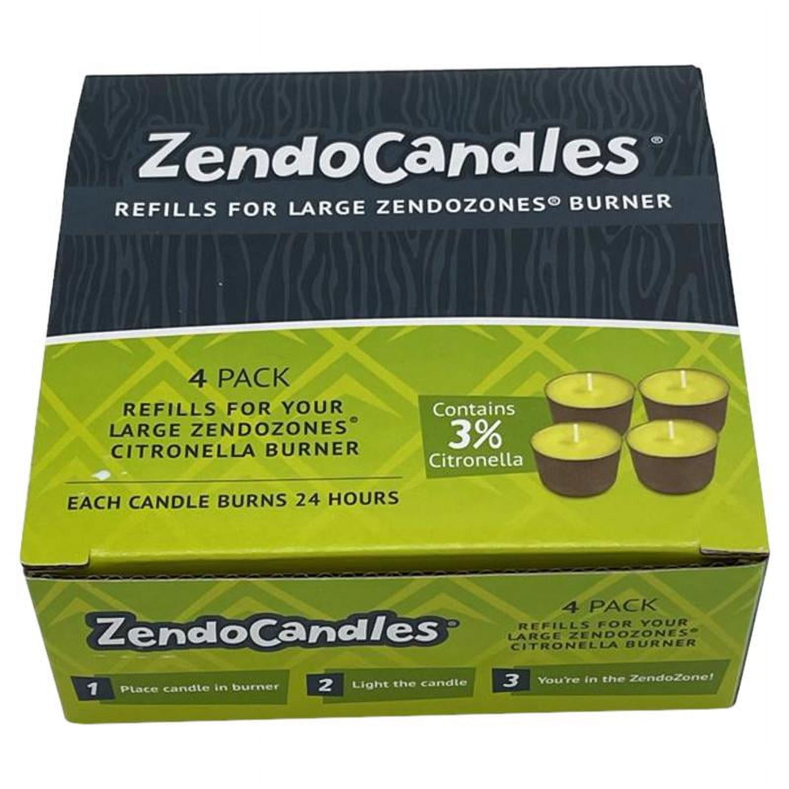 ZendoCandles 4-Pack Citronella Candle Refills for Mosquitoes
