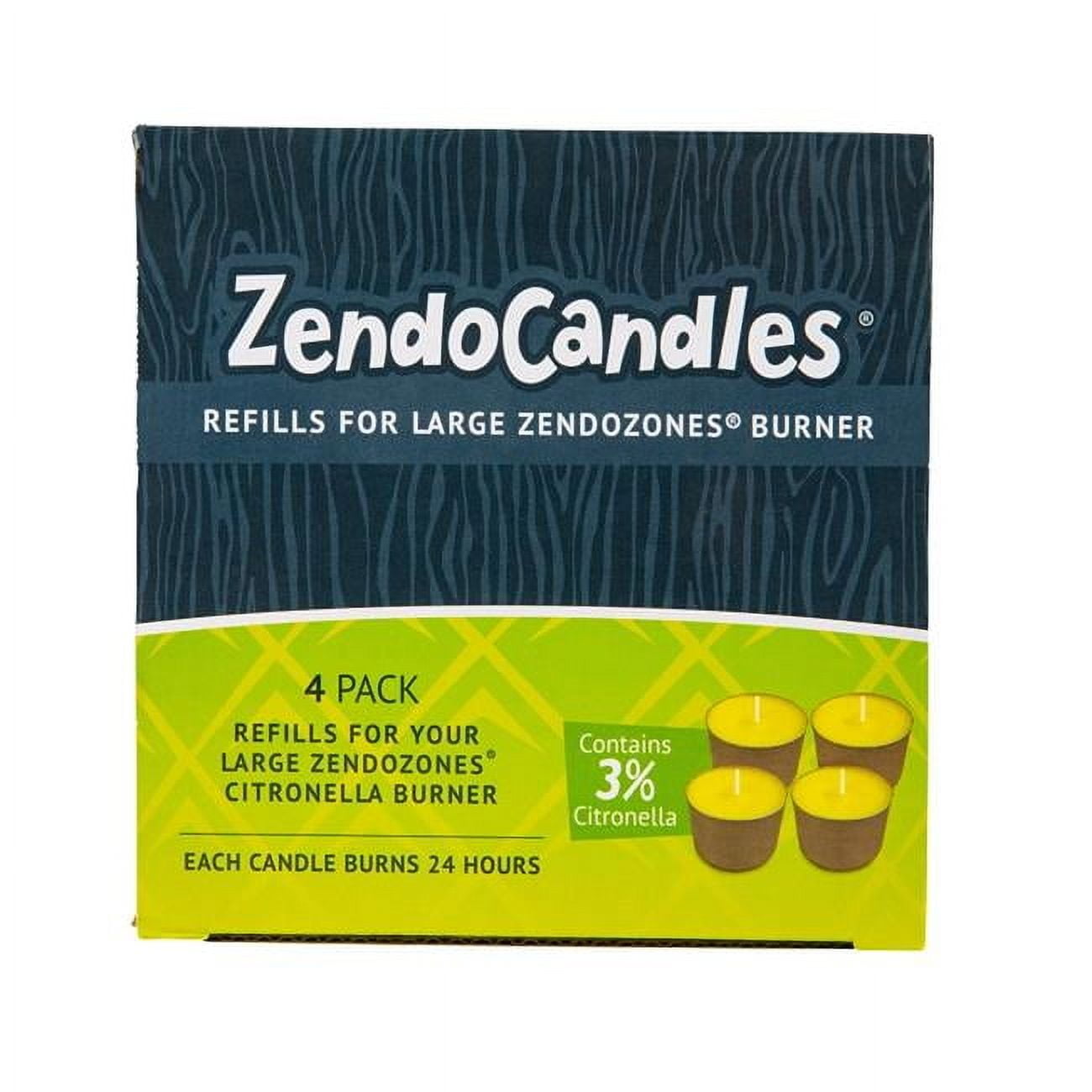 ZendoCandles 4-Pack Citronella Candle Refills for Mosquitoes