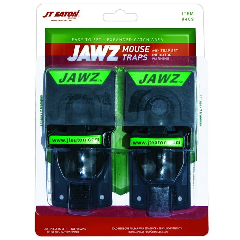 Jawz Plastic Mouse Traps, set of 2, Mechanical trap, manufactured from  Plastic