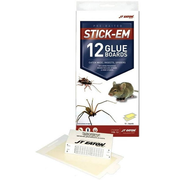 J.T. EATON Stick-Em 198-12 Scorpion Glue Trap, Solid, Characteristic Petroleum, Clear/Pale Yellow Pack