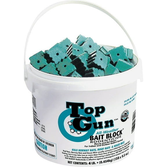 Top Gun All-Weather Bait Blocks  Weather-Resistant Rodenticide for Effective Rat & Mouse Control