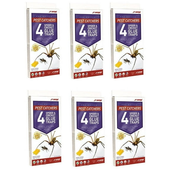 JT Eaton 844 4 Pack Of Spider & Cricket Insect Glue Traps - Quantity of 6