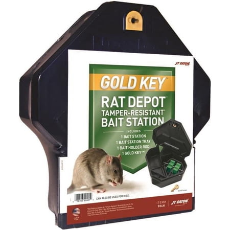 JT Eaton 904H Gold Key Rat Bait Station, Tamper-Resistant