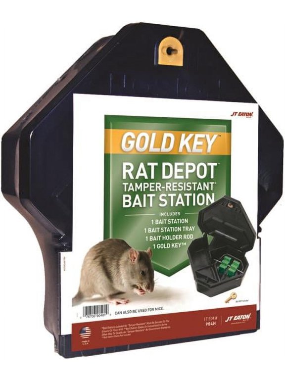 904H Gold Key Rat Bait Station, Tamper-Resistant