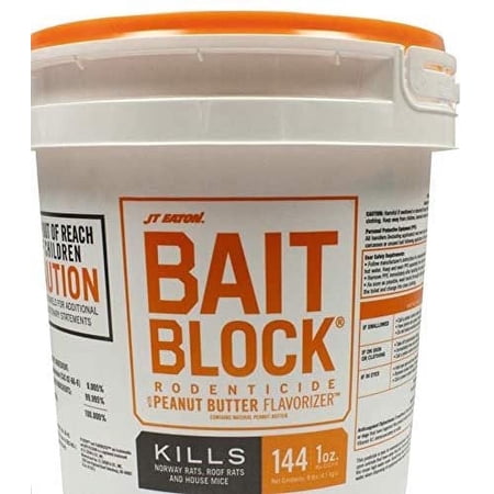 JT Eaton Peanut Butter-Flavored Bait Blocks, Mice & Rats, 144 Count — Construction & DIY Use, Standard Hardware Spec