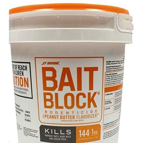 JT Eaton Peanut Butter-Flavored Bait Blocks, Mice & Rats, 144 Count Construction & DIY Use, Standard Hardware Spec