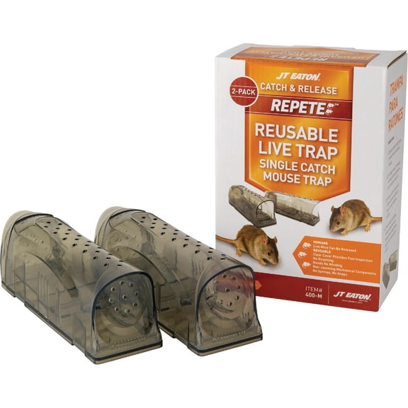 JT Eaton Repete Humane Reusable Mouse Trap - Easy Catch & Release Rodent Control - 12 Boxes of 2