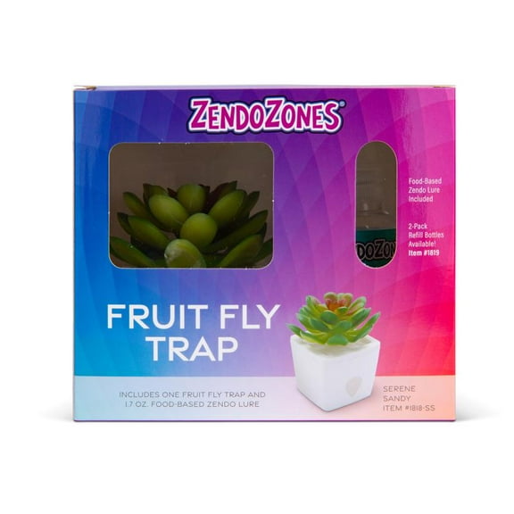 Zendozones 7021208 Serene Sandy Fruit Fly Trap - White - 1 Box - Pack of 6