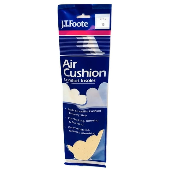 JT Foote Air Cushion Comfort Insoles, Mens size 13