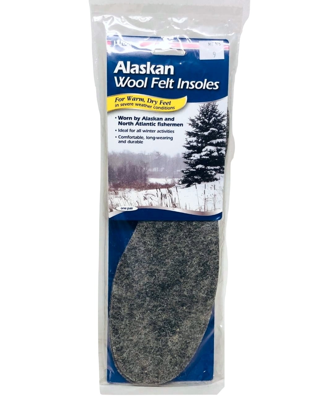 JT Foote Alaskan Wool Felt Insoles, Mens size