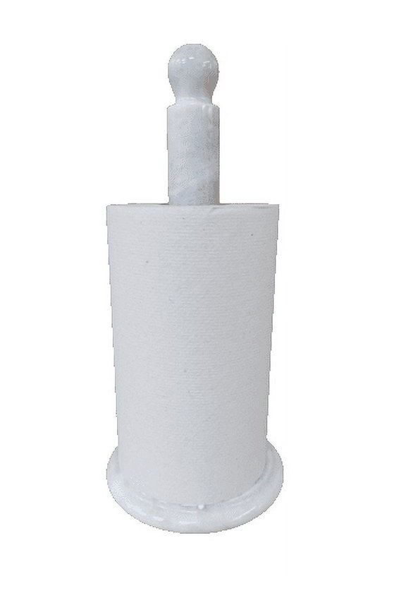 Marble Paper Towel Holder Handmade Marble Kitchen Towel Rack Holder (White) by Jubilee Trader