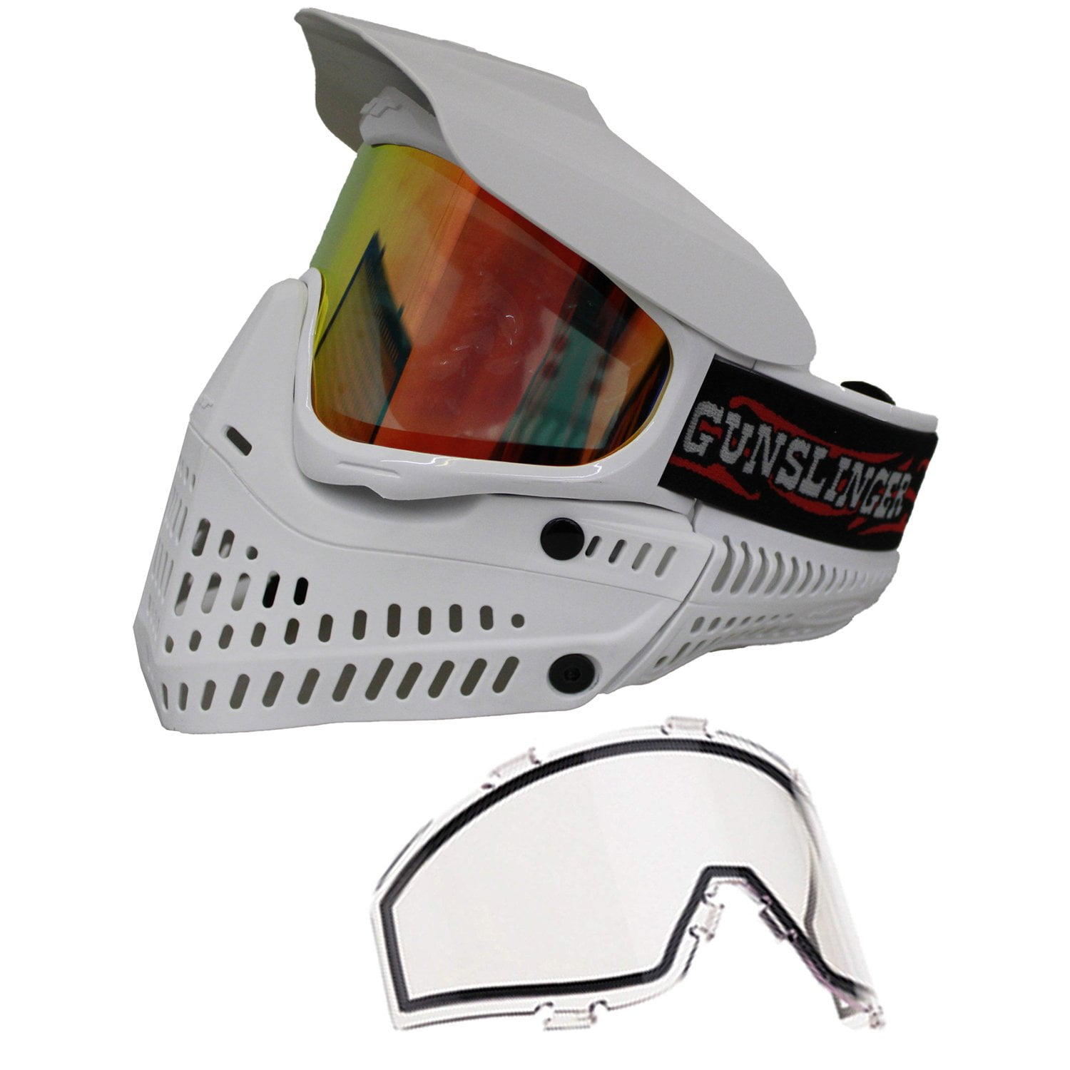 JT Paintball Spectra Proflex L.E. Mask Goggle w/ Clear + Fire Thermal Lens - White Gunslinger