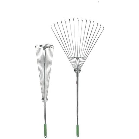JT Pro Tools Telescopic Adjustable Foldable Garden Rake for Quick Clean Up of Lawn and Yard 1pc$$Garden & Patio