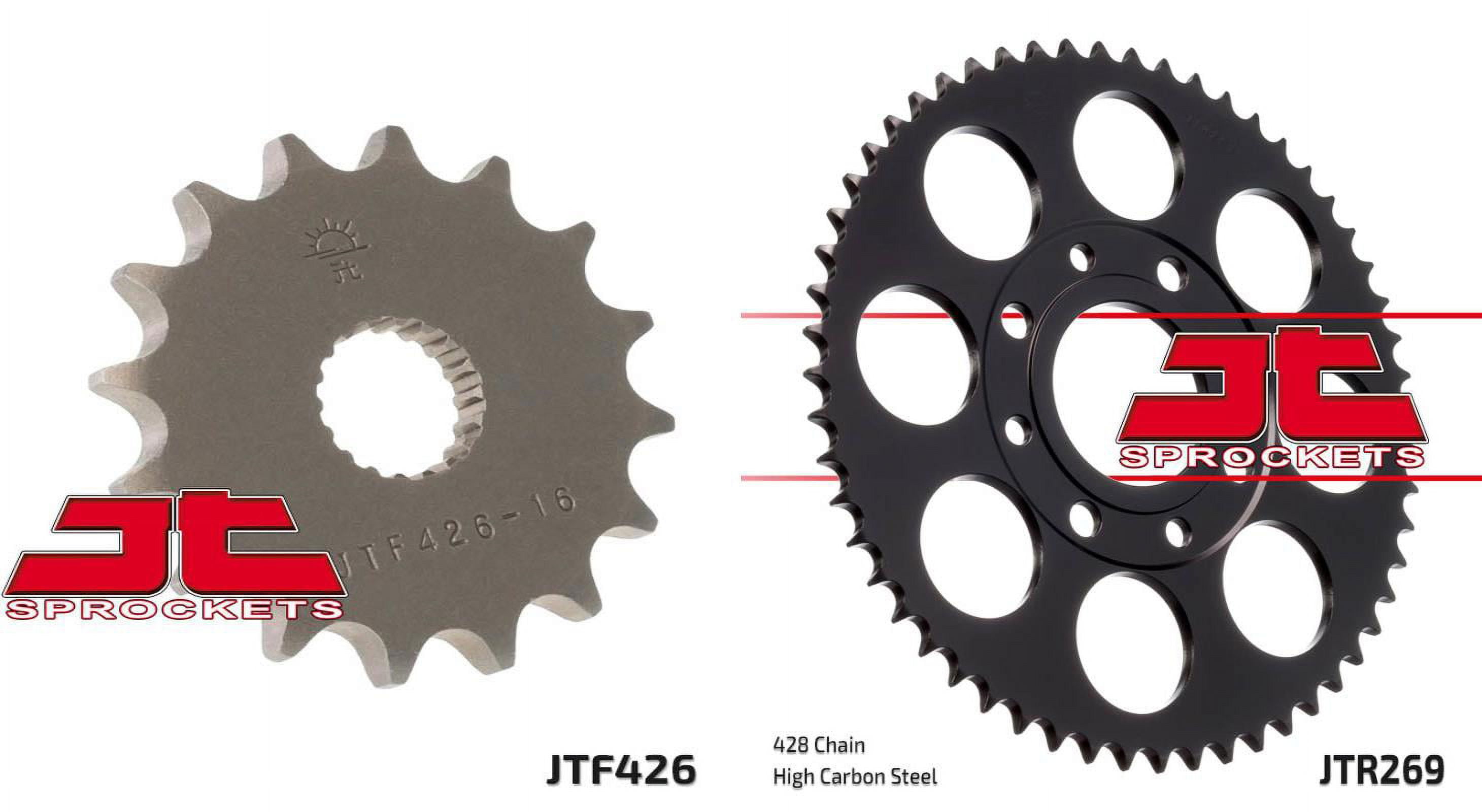 JT SPROCKETS Front & Rear Sprocket Kit w/428 Pitch 136 Links Chain