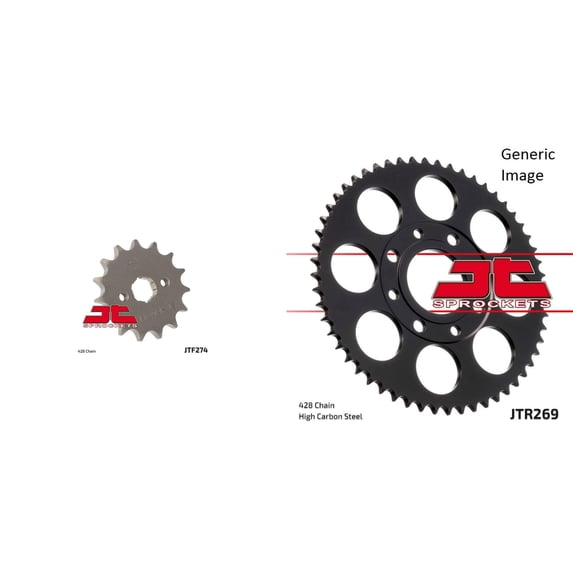 JT SPROCKETS Front and Rear Steel Sprocket Kit for OffRoad HONDA XL100S 1979-1980