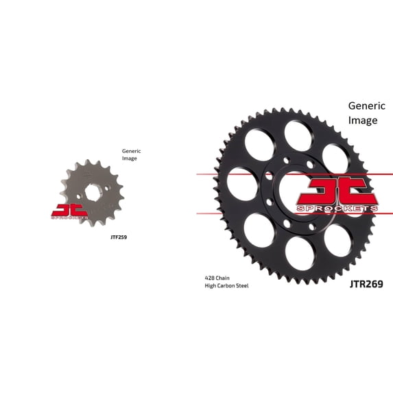 JT SPROCKETS Front and Rear Steel Sprocket Kit for OffRoad HONDA XL185S 1979-1983