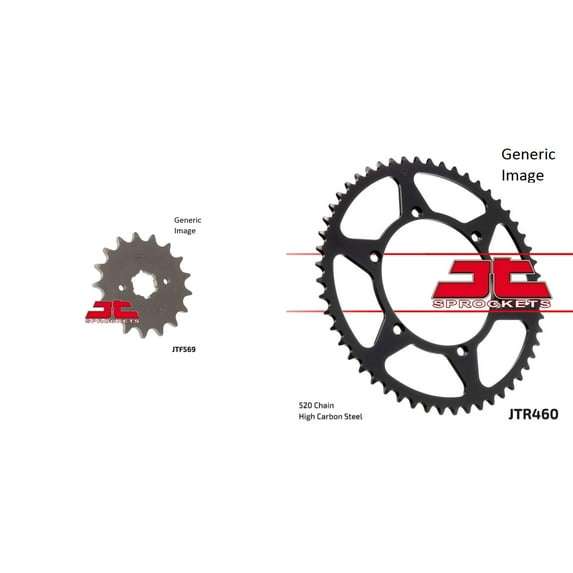 JT SPROCKETS Front and Rear Steel Sprocket Kit for OffRoad KAWASAKI KDX200 1984-1985