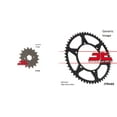 thumbnail image 1 of JT SPROCKETS Front and Rear Steel Sprocket Kit for OffRoad KAWASAKI KDX200E 1989-1994, 1 of 5