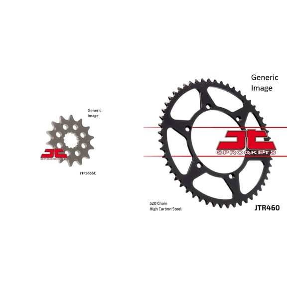 JT SPROCKETS Front and Rear Steel Sprocket Kit for OffRoad KAWASAKI KX250 2002-2004