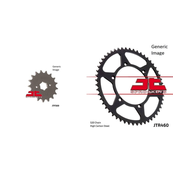 JT SPROCKETS Front and Rear Steel Sprocket Kit for OffRoad KAWASAKI KX250K 1994-1996