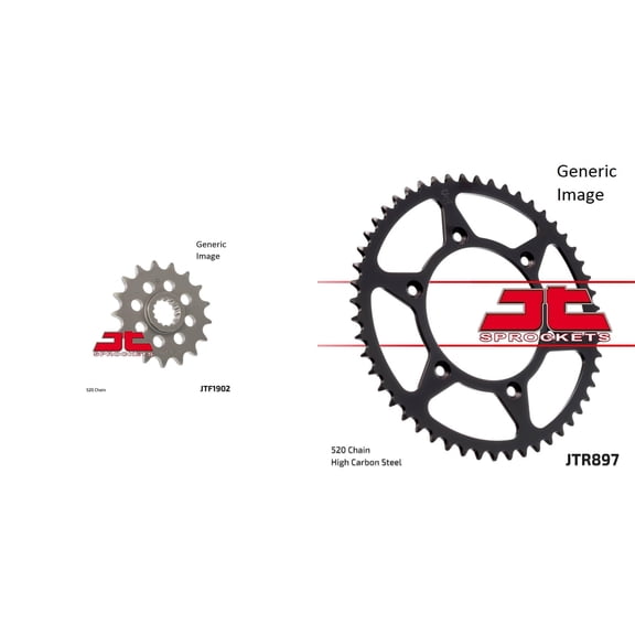 JT SPROCKETS Front and Rear Steel Sprocket Kit for OffRoad KTM 600 DXC LC4 1990-1992