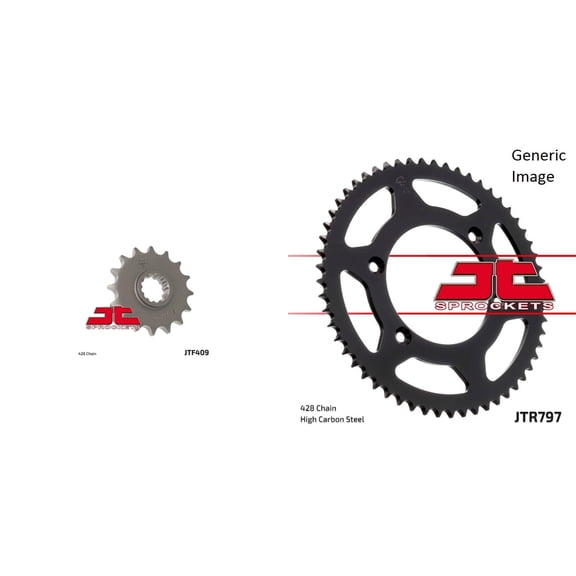 JT SPROCKETS Front and Rear Steel Sprocket Kit for OffRoad SUZUKI DR-Z125 2003-2014