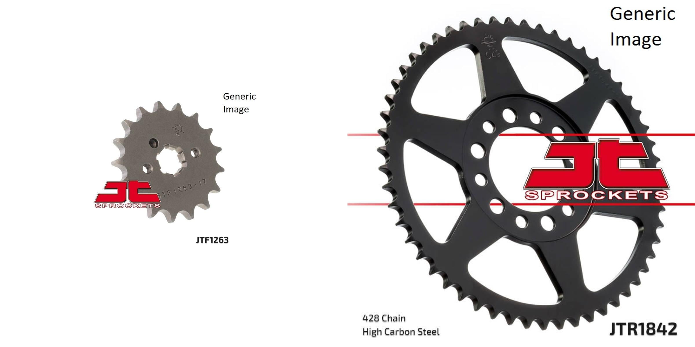 JT SPROCKETS Front and Rear Steel Sprocket Kit for OffRoad YAMAHA